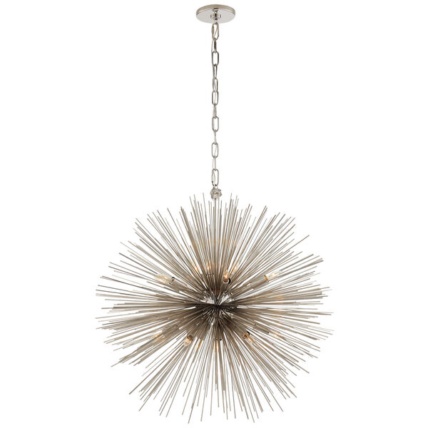 Strada Small Round Chandelier in Polished Nickel by Kelly Wearstler, image 1