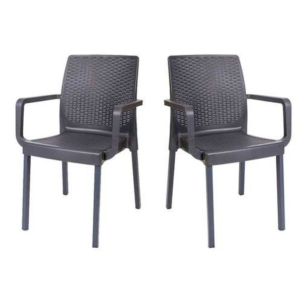 Napoli Anthracite Outdoor Stackable Armchair, Set of Four, image 1