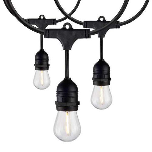 Black 24-Foot LED String Light Fixture, image 1