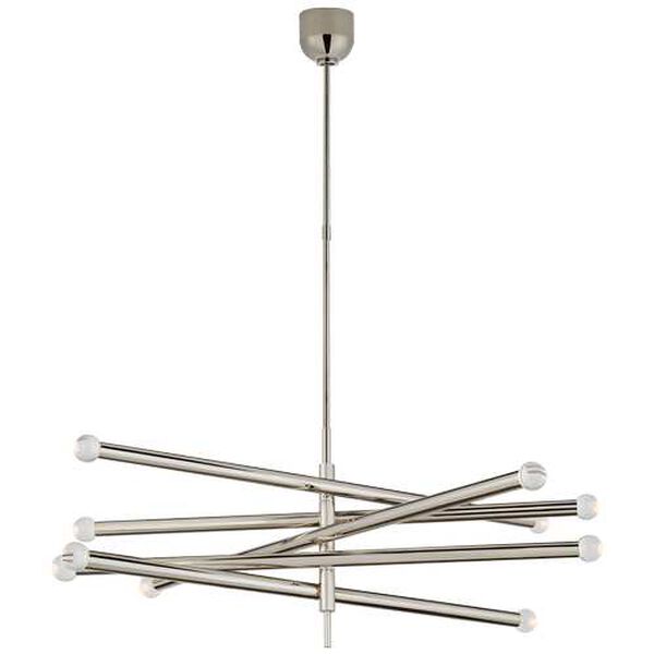 Rousseau Polished Nickel 10-Light LED Grande Articulating Chandelier with Clear Glass by Kelly Wearstler, image 1