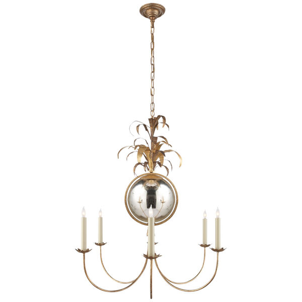 Gramercy Medium Chandelier in Gilded Iron by Chapman and Myers, image 1