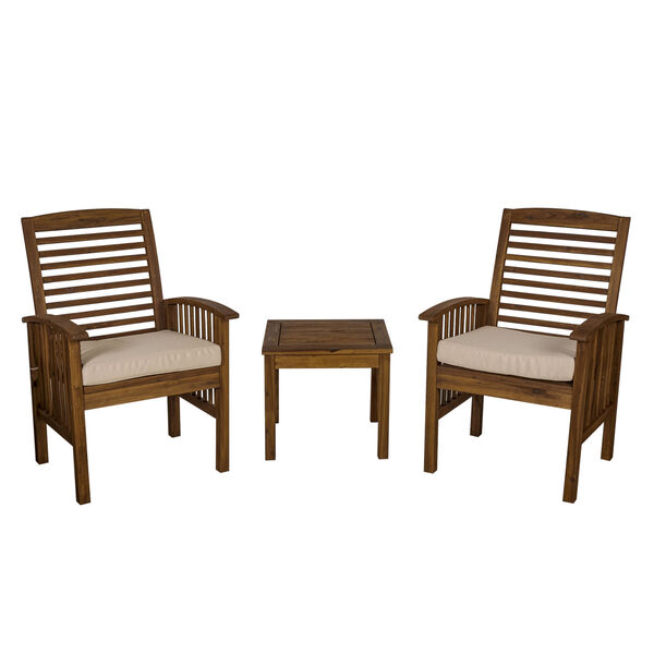 Dark Brown Patio Chairs and Side Table, image 2