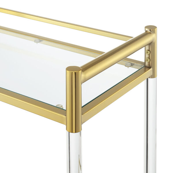 Royal Crest Gold 2-Tier Acrylic Glass Bar Cart, image 5