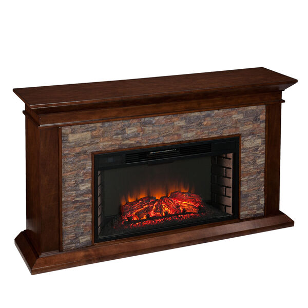 Canyon Whickey Maple Simulated Stone Electric Fireplace, image 1