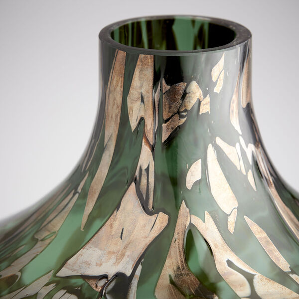 Green and Gold 11-Inch Maisha Vase, image 2