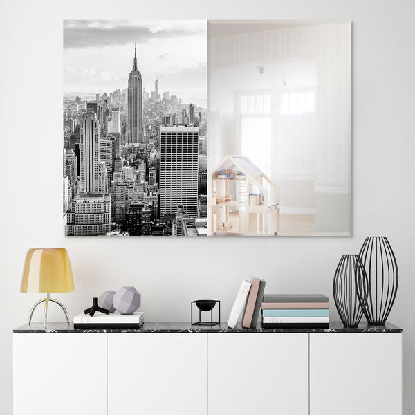 My New York Gray 36 x 48-Inch Rectangular Beveled Wall Mirror, image 3