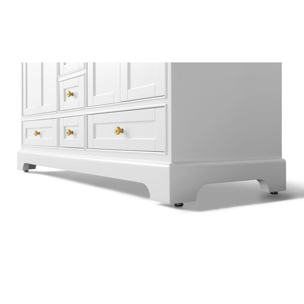 Audrey White 60-Inch Vanity Console with Mirror and Gold Hardware, image 3
