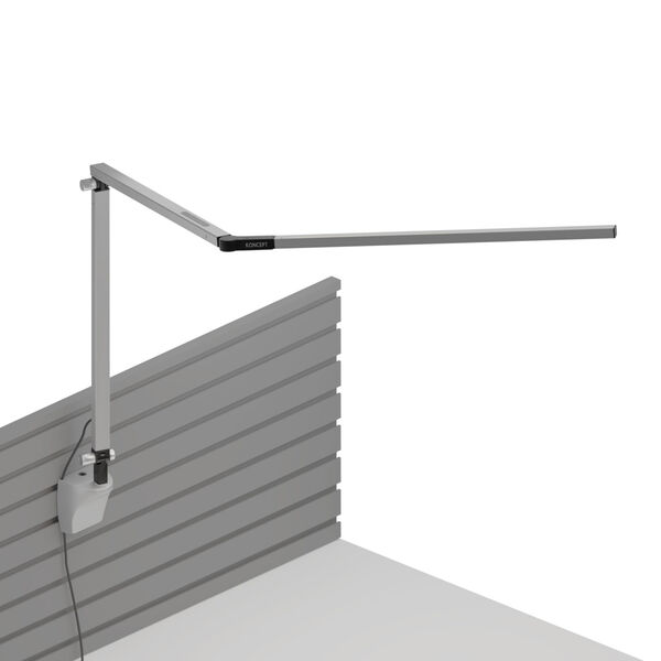 Z-Bar Silver LED Desk Lamp with Slatwall Mount, image 1