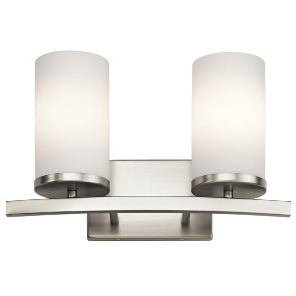 Crosby Brushed Nickel 15-Inch Two-Arm Bath Light, image 1