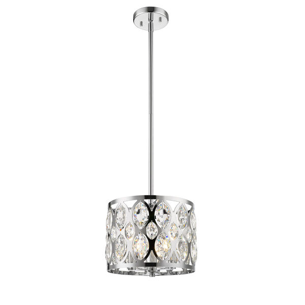 Dealey Chrome Three-Light Chandelier With Transparent Crystal, image 4