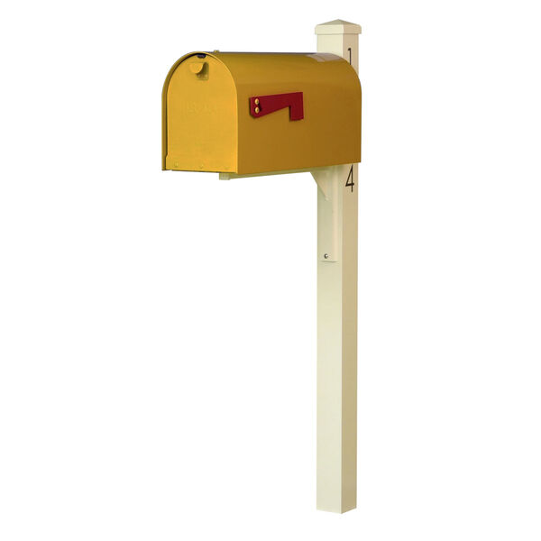 Rigby Yellow Curbside Mailbox and Post, image 1