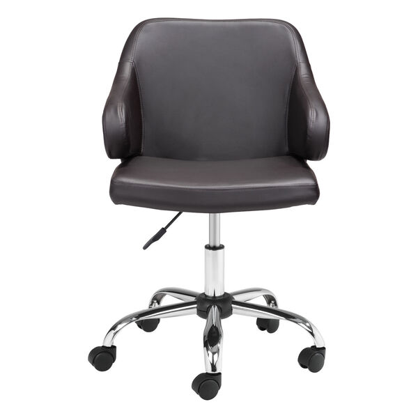 Designer Brown and Silver Office Chair, image 4