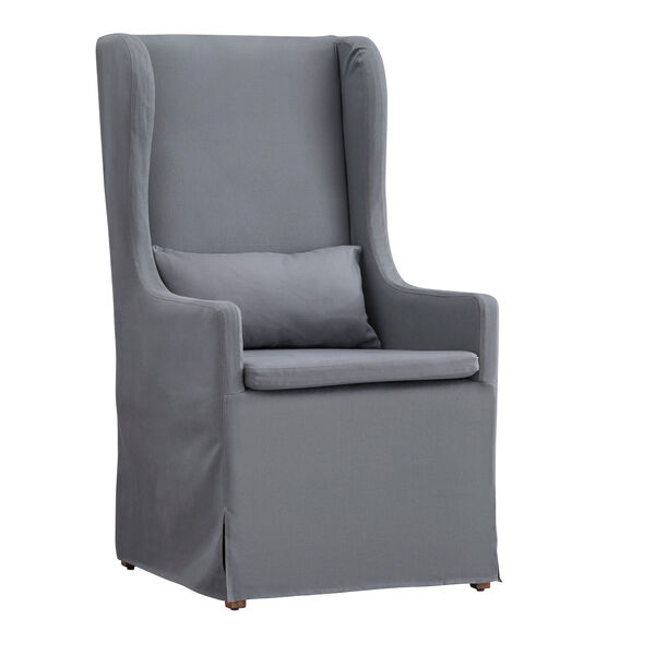 Lisle Grey Slipcover Wingback Host Chair, image 2