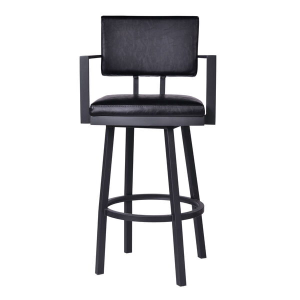 Balboa Vintage Black 26-Inch Counter Stool with Arms, image 2