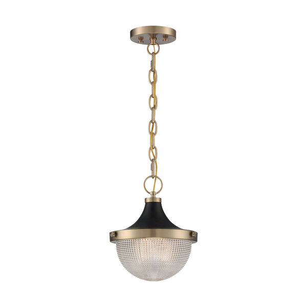 Faro Burnished Brass and Black 11-Inch One-Light Pendant, image 3