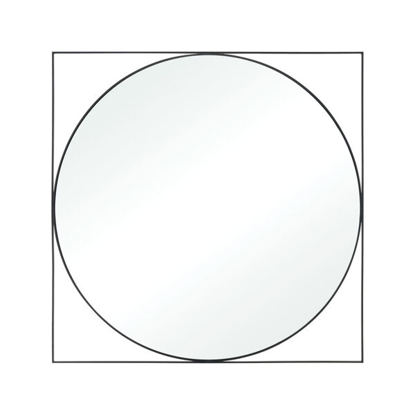 Bend Black 39 x 39 Inch Wall Mirror, image 1