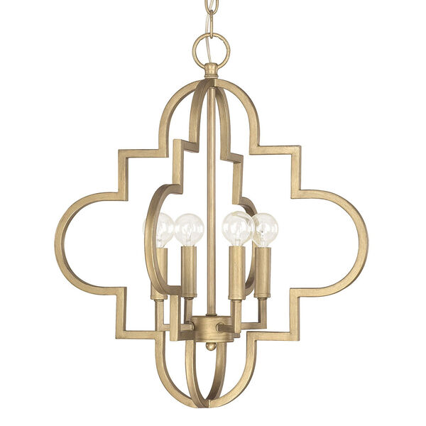 Whittier Brushed Gold 18-Inch Four-Light Pendant, image 1