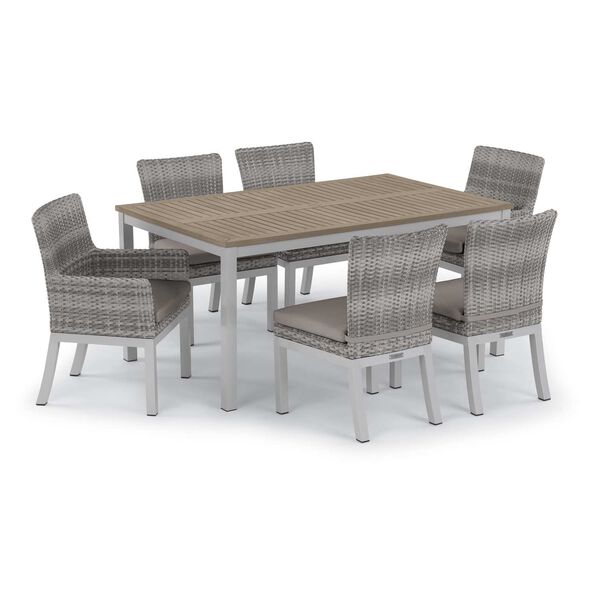 Travira and Argento Stone Seven-Piece Outdoor Dining Set, image 1