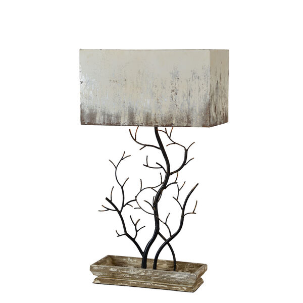 Weathered Wood and Black 33-Inch One-Light Table Lamp, image 1