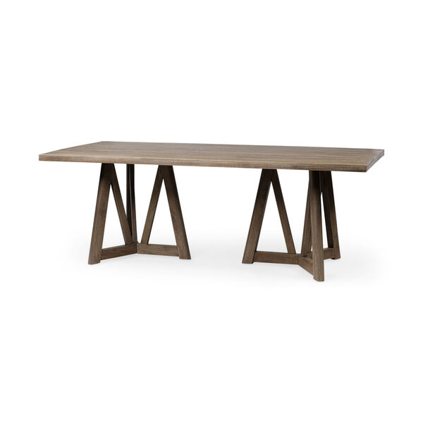 Legolas II Brown Rectangular Solid Wood Dining Table, image 1