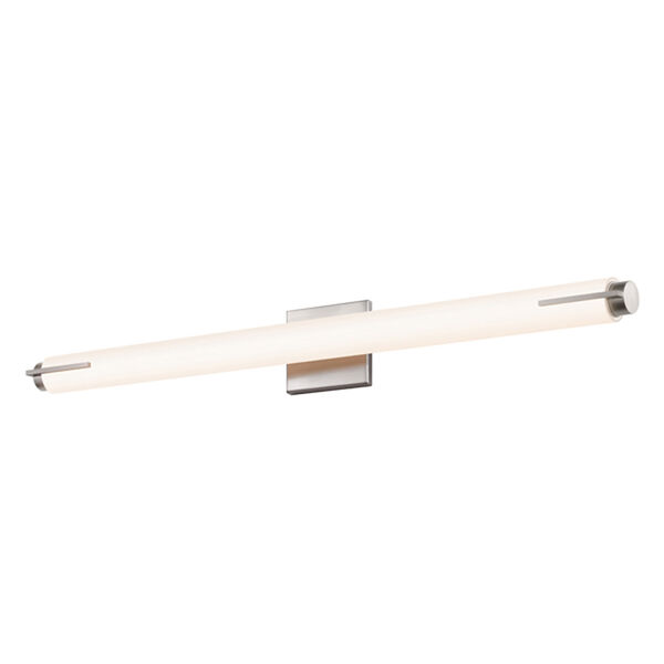 Tubo Slim Satin Nickel LED 33.5-Inch Spine Trim Bath Fixture Strip, image 1