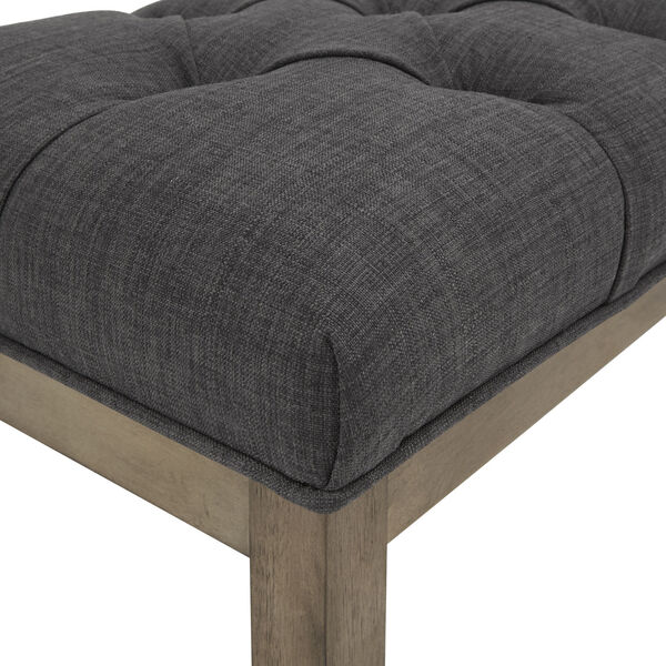 Amy Dark Gray Tufted Reclaimed Look Upholstered Bench, image 4