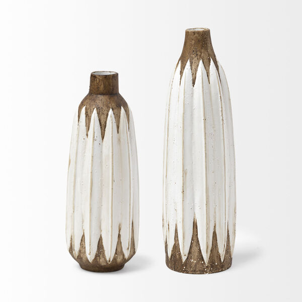 Sisko II White and Brown Ceramic Vase, image 2