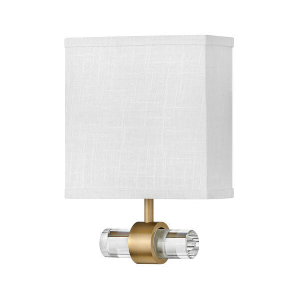 Luster Heritage Brass One-Light LED Wall Sconce with Off White Linen Shade, image 1