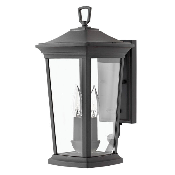 Bromley Museum Black 16-Inch Two-Light Outdoor Small Wall Mount, image 1