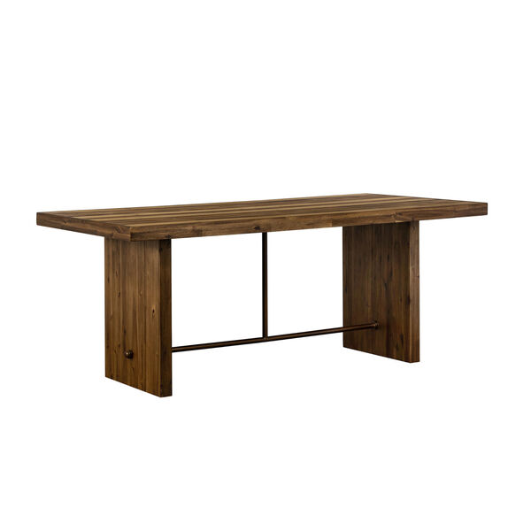 Superb Rustic Oak Matte Brass Dining Table, Set of Two, image 1