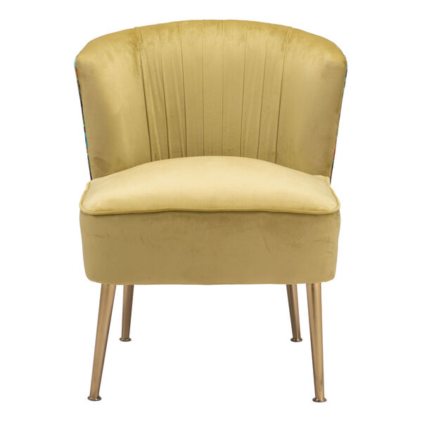 Tabitha Green and Gold Accent Chair, image 4