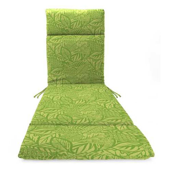 Maven Leaf Green 22 x 72 Inches French Edge Outdoor Chaise Lounge Cushion, image 3