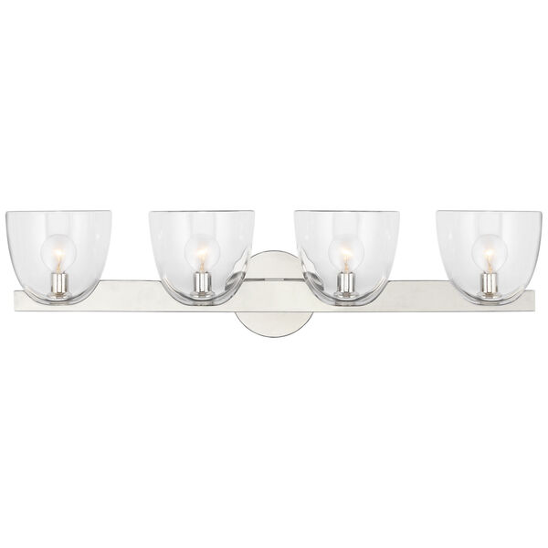 Carola 4-Light Bath Sconce in Polished Nickel with Clear Glass by AERIN, image 1