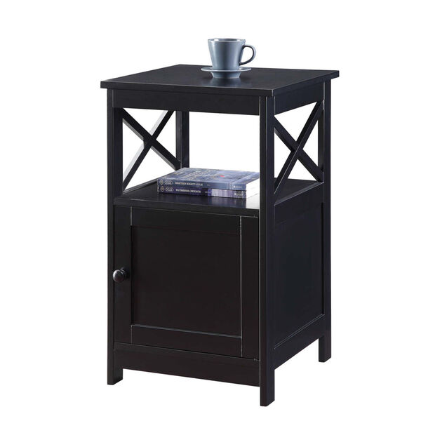 Oxford Black End Table with Cabinet, image 2