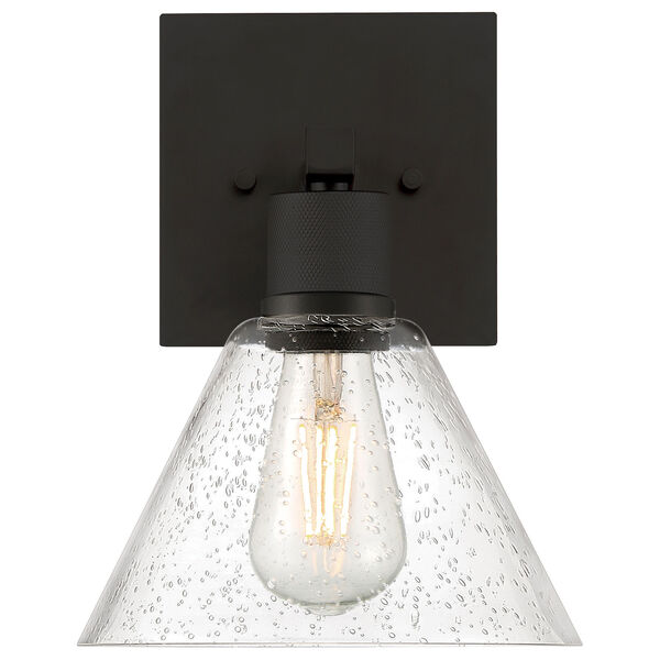 Port Nine Black Outdoor One-Light LED Wall Sconce with Clear Glass, image 2