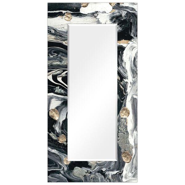 Ebony and Ivory Black 72 x 36-Inch Rectangular Beveled Floor Mirror, image 6