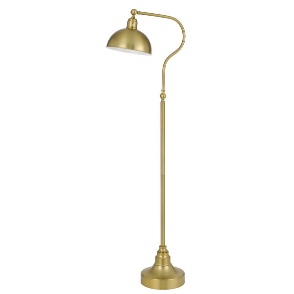 Industrial Antique Brass One-Light Adjustable Floor Lamp, image 1