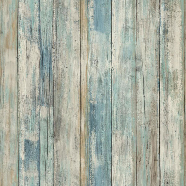 Blue Distressed Wood Peel and Stick Wall Decor, image 2