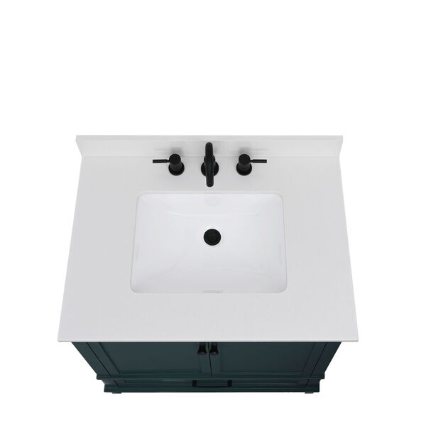 Lotte Radianz Everest White 31-Inch Vanity Top with Rectangular Sink, image 4