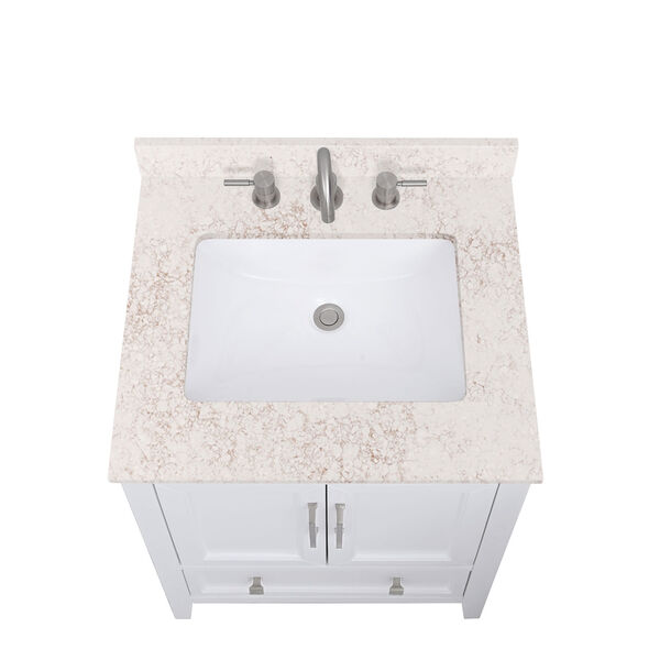 Lotte Radianz Alluring Quartz 25-Inch Vanity Top with Rectangular Sink, image 4