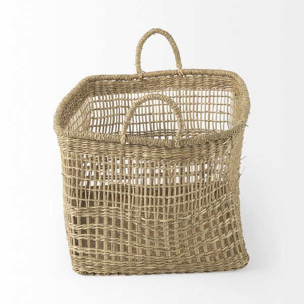 Bellisa Medium Brown Rectangular Basket with Handle, Set of 2, image 3