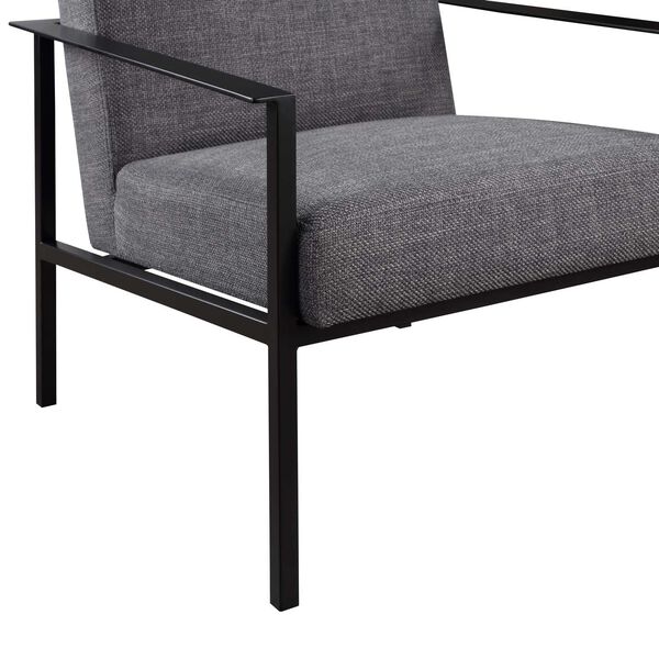 Milano Charcoal and Matte Black Accent Chair, image 4