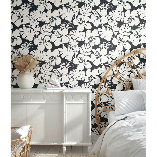 Waters Edge Black Hibiscus Arboretum Pre Pasted Wallpaper - SAMPLE SWATCH ONLY, image 3