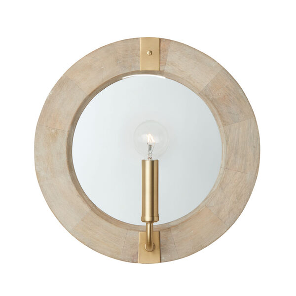 Finn White Wash and Matte Brass One-Light Sconce, image 5