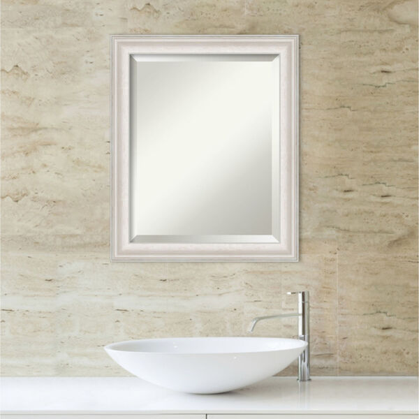 Trio White and Silver 20W X 24H-Inch Bathroom Vanity Wall Mirror, image 5
