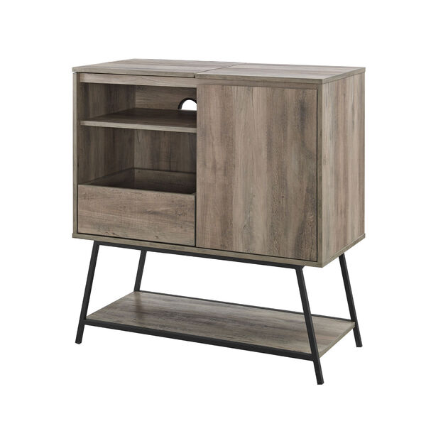 Bonnie Gray and Black Record Player Accent Cabinet, image 4