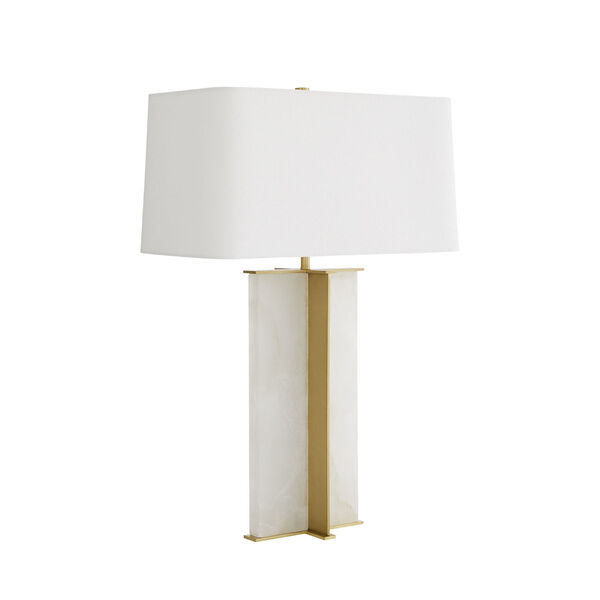 Lyon Antique Brass and White One-Light Table Lamp, image 3
