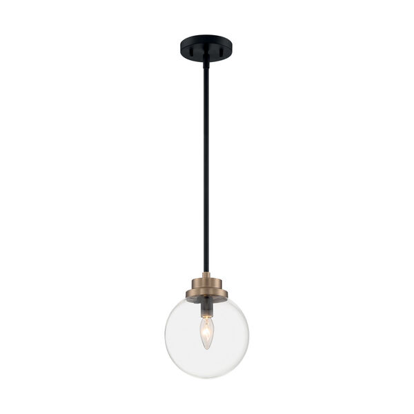 Axis Matte Black and Brass One-Light Pendant, image 4