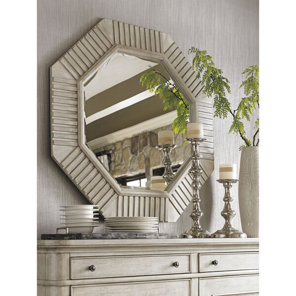Oyster Bay White Selden Octagonal Mirror, image 2