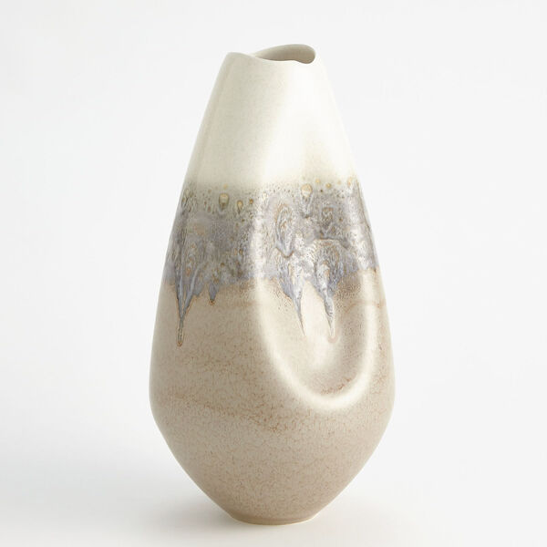 Cream Rises Grey and Ivory Dented Large Vase, image 4